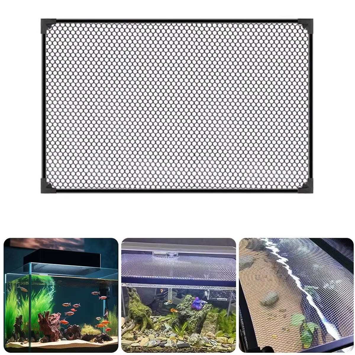 Fish Tank Cover Anti-Jump Net with Magnetic Mount (40 x 60 cm)