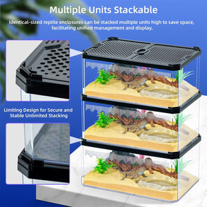 Stackable Reptile Terrarium Breeding Box with Magnetic Lid (Small)