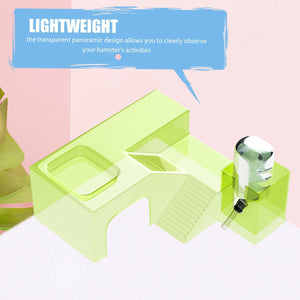 Transparent Hamster Platform With Bottle & Feeder