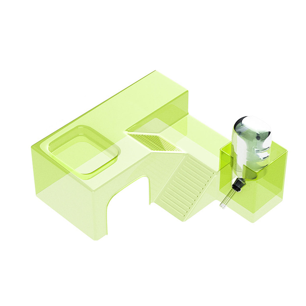 Transparent Hamster Platform With Bottle & Feeder