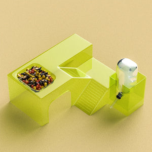 Transparent Hamster Platform With Bottle & Feeder