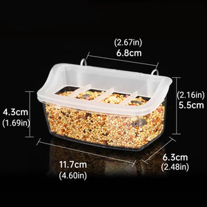 Transparent Bird Seed Feeders for Small Pets with Anti-Splash Design