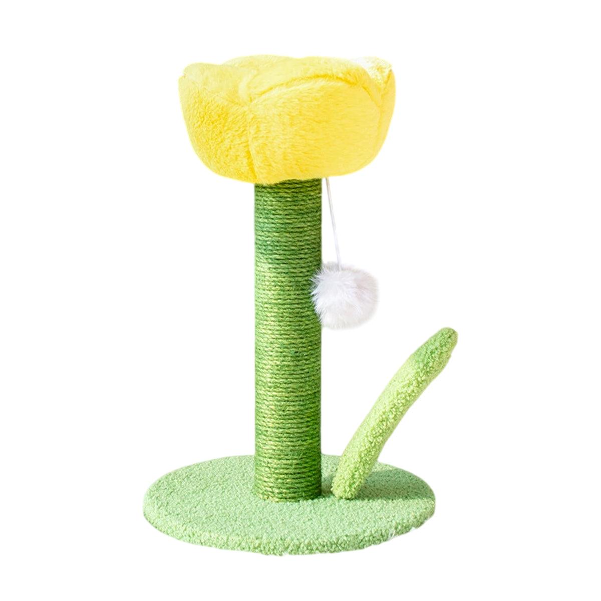 Decorative Flower Cat Tree with Sisal Post and Plush Tulip Top