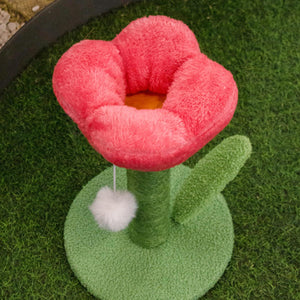 Decorative Flower Cat Tree with Sisal Post and Plush Tulip Top