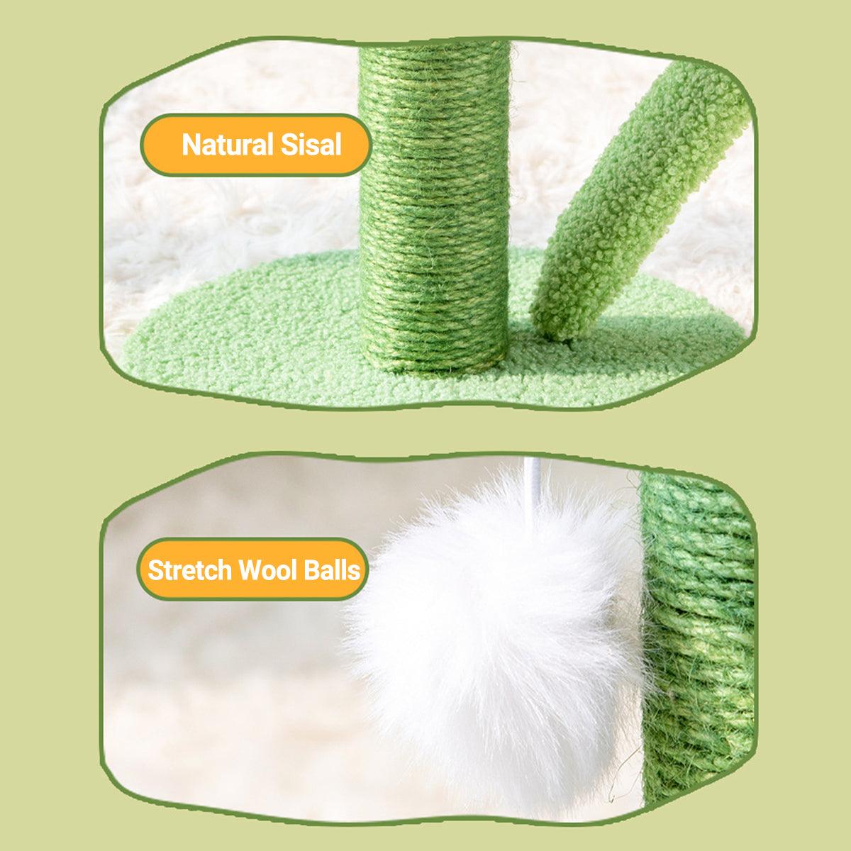 Decorative Flower Cat Tree with Sisal Post and Plush Tulip Top