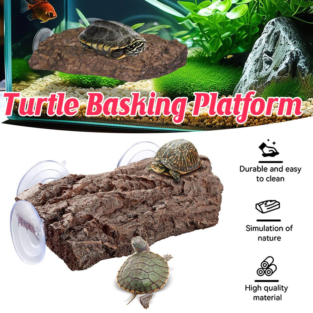 Turtle Basking Terrace - Tortoise Climbing Platform with Ramp
