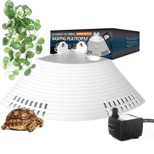 Corner Turtle Basking Platform with Suction Cups & Climbing Ramp