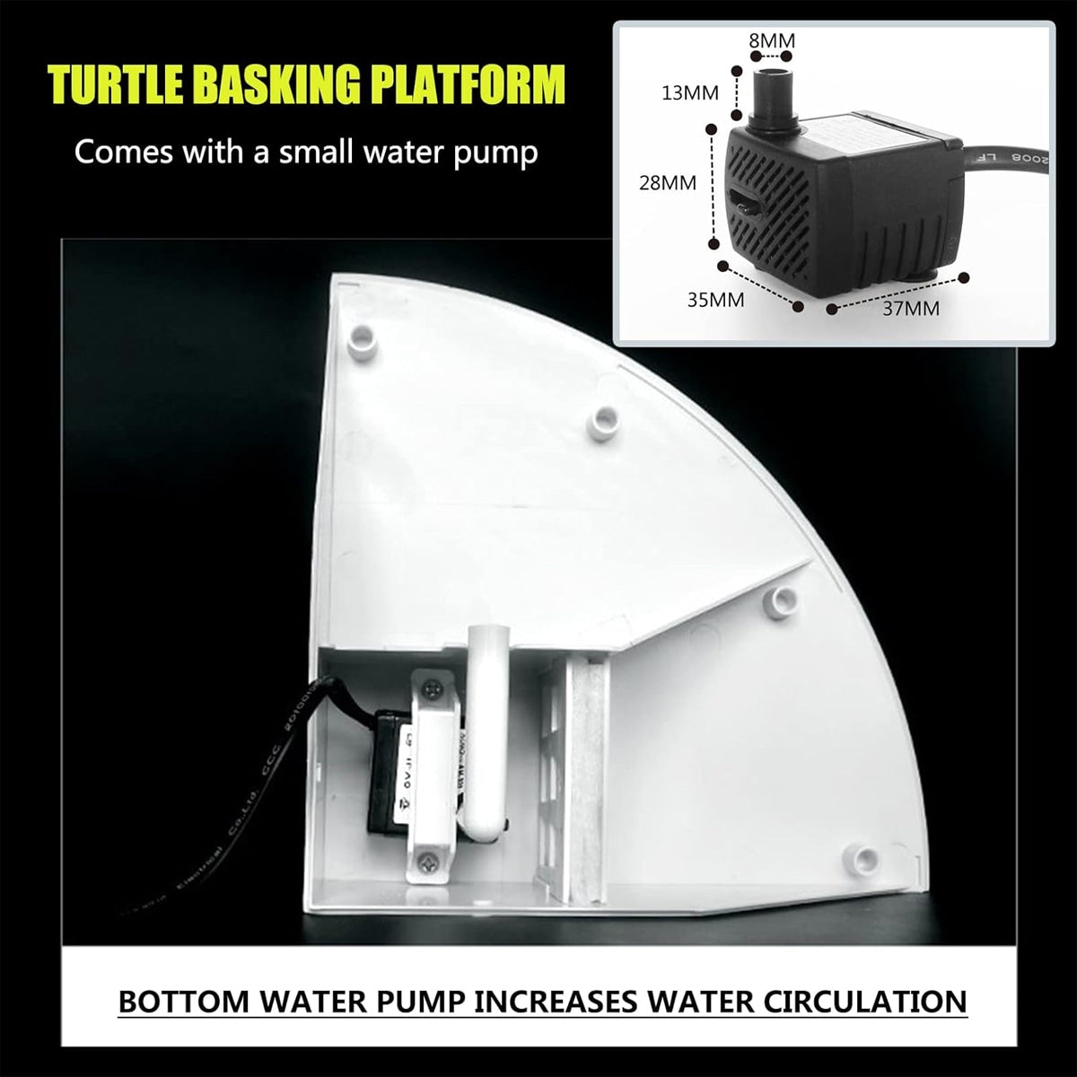 Corner Turtle Basking Platform with Suction Cups & Climbing Ramp