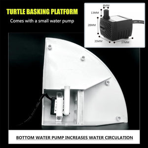 Corner Turtle Basking Platform with Suction Cups & Climbing Ramp