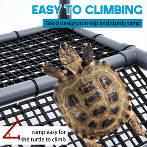 Adjustable Turtle Basking Platform With Non-Slip Ramp For Aquariums