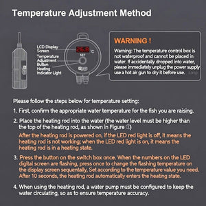 Turtle Tank Heater - Smart Digital Display Heating Rod (25W/50W)