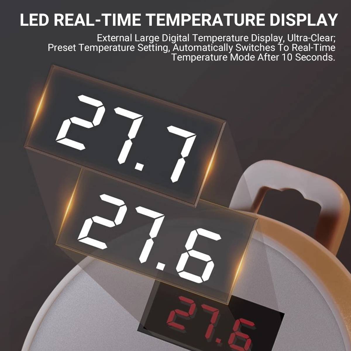 Turtle Tank Heater - Smart Digital Display Heating Rod (25W/50W)