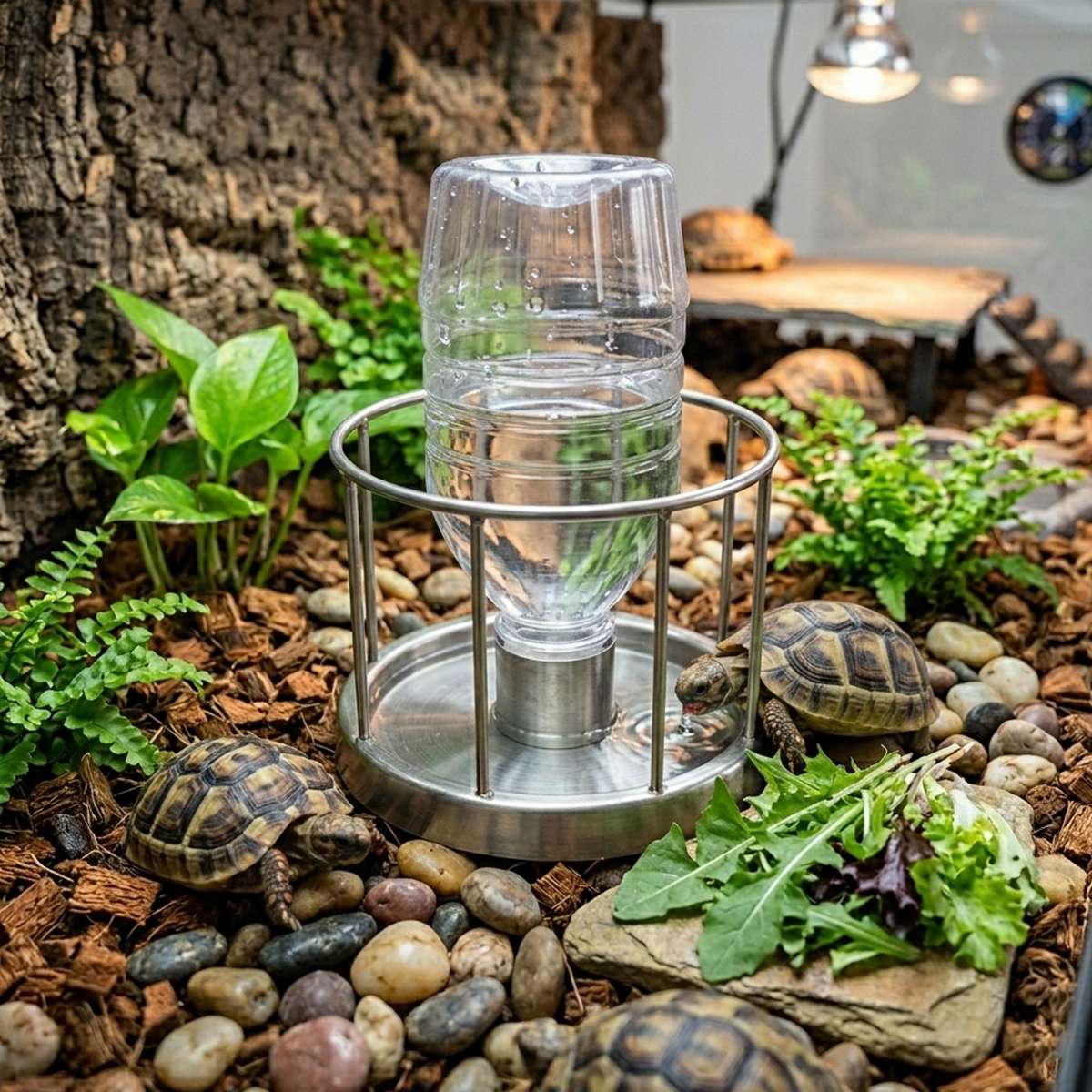 Stainless Steel Turtle Water Feeder Automatic Reptile Drinker