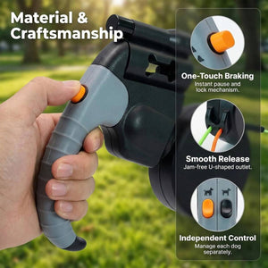 Dual Dog Leash - Retractable One-Leash-Two-Pets Walking Cord
