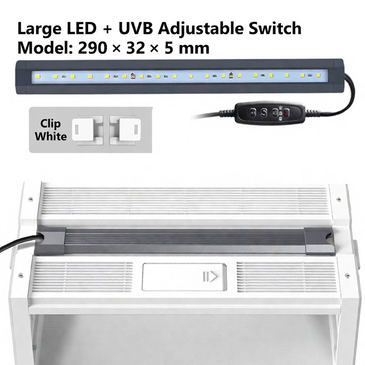 UVB 10.0 LED Reptile Lamp 6W | 3 Lighting Modes UVA + UVB Terrarium Light