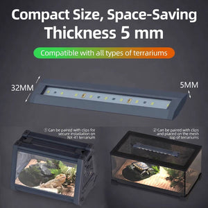 UVB 10.0 LED Reptile Lamp 6W | 3 Lighting Modes UVA + UVB Terrarium Light