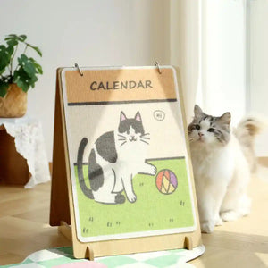 Vertical Calendar Cat Scratch Board Foldable Carpet Cat Scratcher