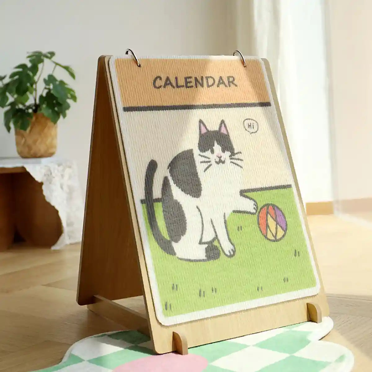 Vertical Calendar Cat Scratch Board Foldable Carpet Cat Scratcher