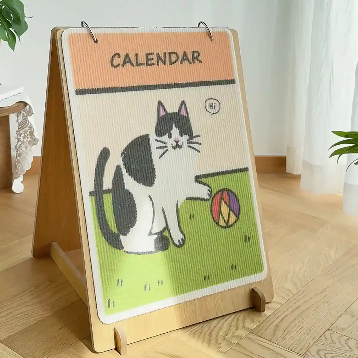 Vertical Calendar Cat Scratch Board Foldable Carpet Cat Scratcher