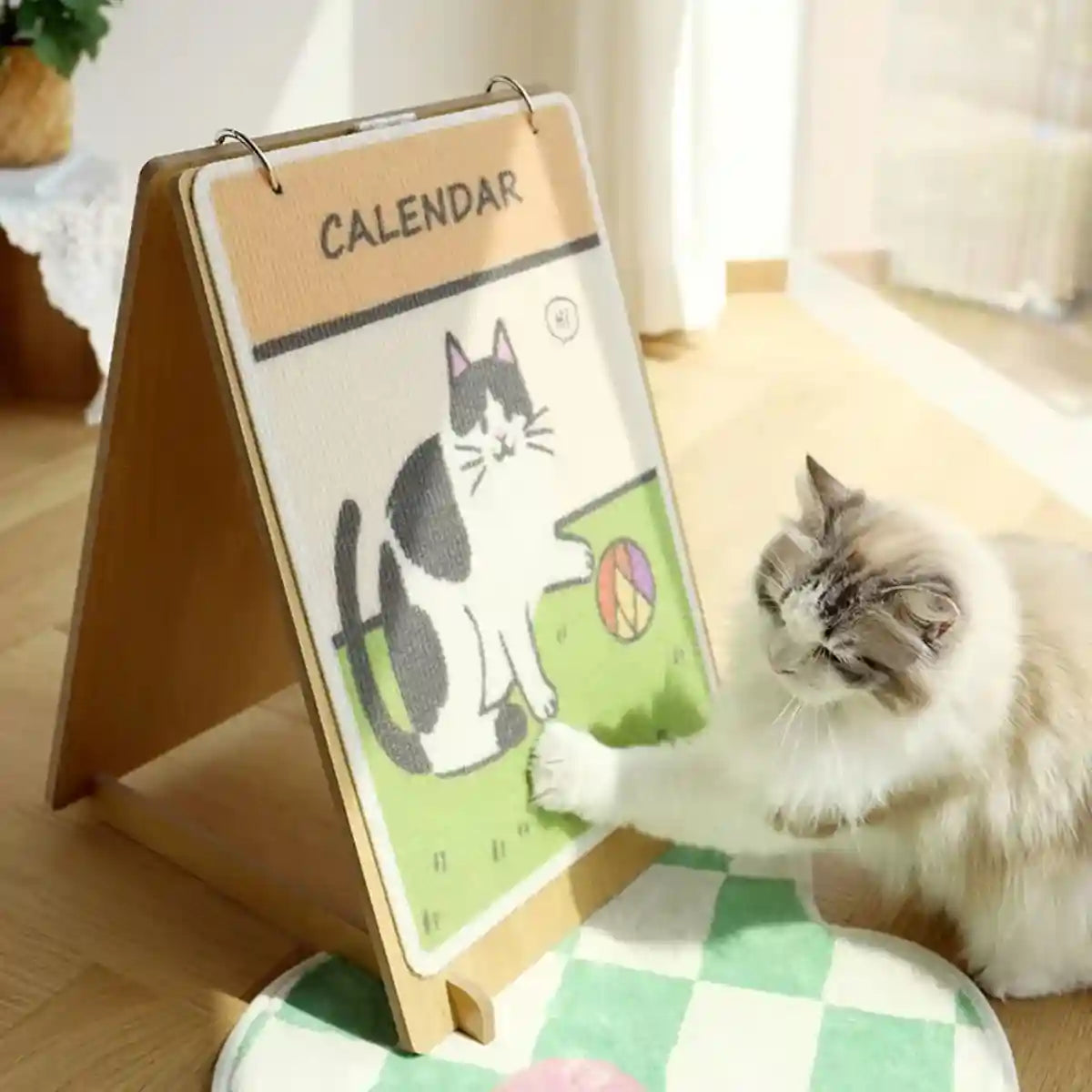Vertical Calendar Cat Scratch Board Foldable Carpet Cat Scratcher