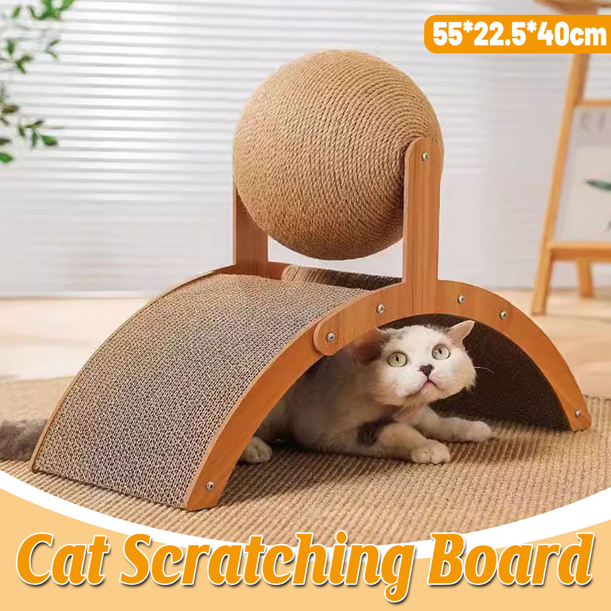 Vertical Cat Scratching Board With Sisal Ball