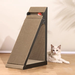 Vertical Cat Scratching Board with Ball Toy and Ramp