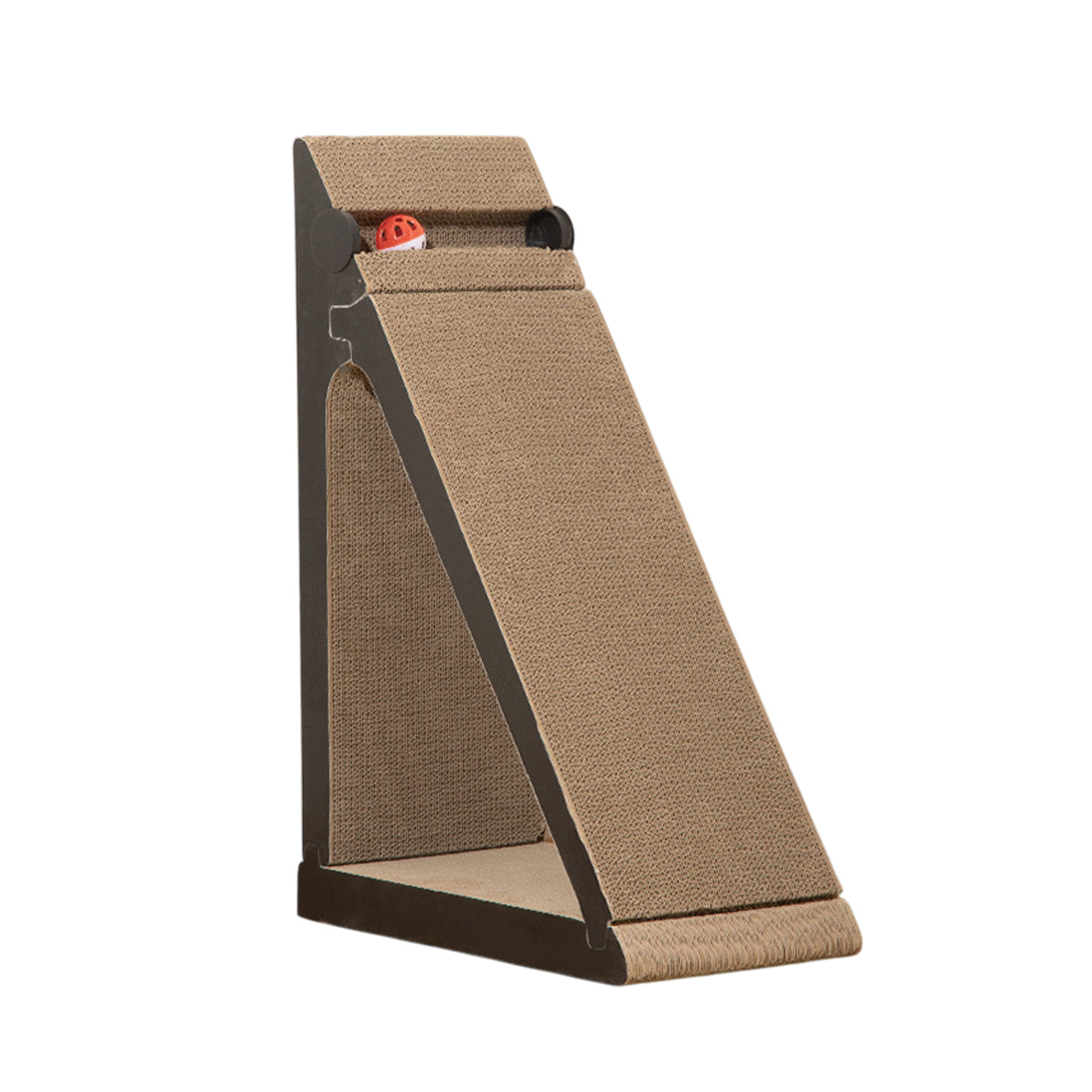 Vertical Cat Scratching Board with Ball Toy and Ramp