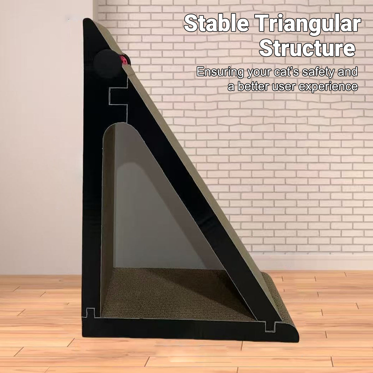 Vertical Cat Scratching Board with Ball Toy and Ramp