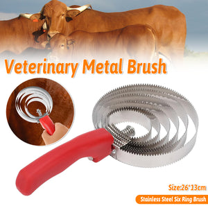Stainless Steel Grooming Brush Ring Comb For Horses & Cattle