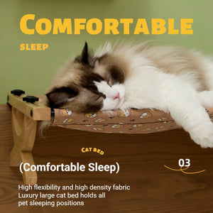 Wakytu Wall Mounted Cat Bed With Solid Wood Frame