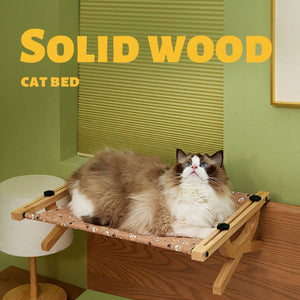 Wakytu Wall Mounted Cat Bed With Solid Wood Frame