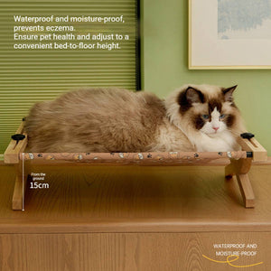 Wakytu Wall Mounted Cat Bed With Solid Wood Frame