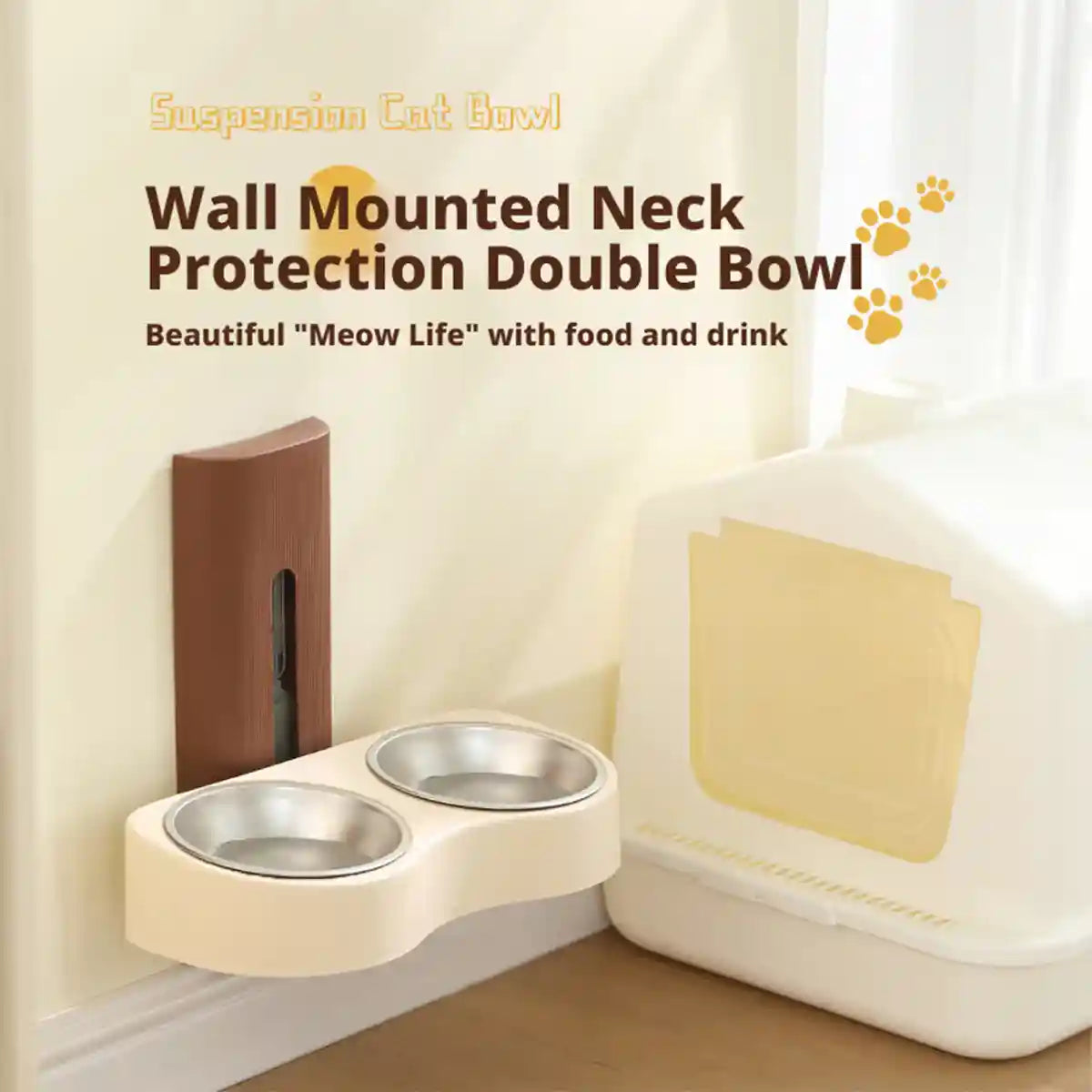 Wall Mounted Cat Bowl