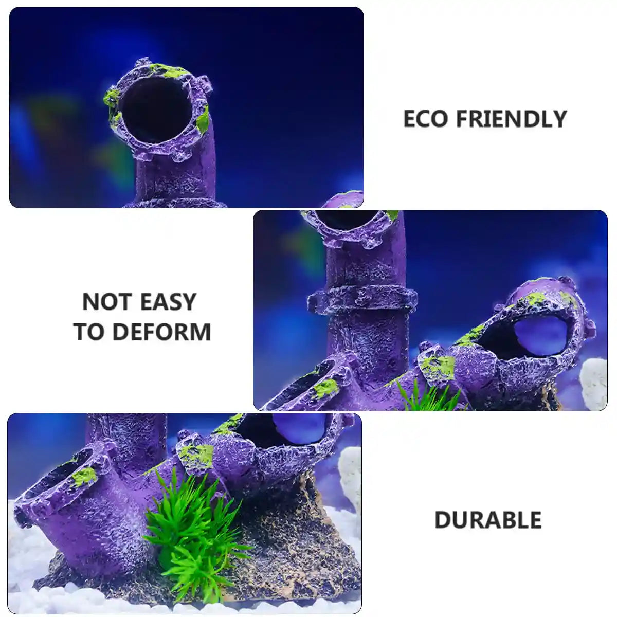 Aquarium Broken Pipe Ornament Resin Fish Tank Decoration