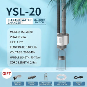 20W Electric Fish Tank Gravel Cleaner Pump