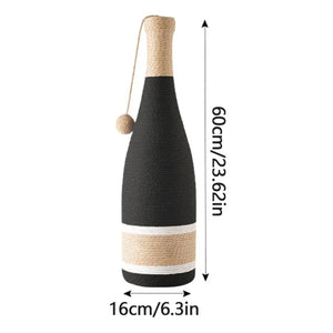 Wine Bottle Shaped Cat Scratching Post Stylish Hemp Rope Toy