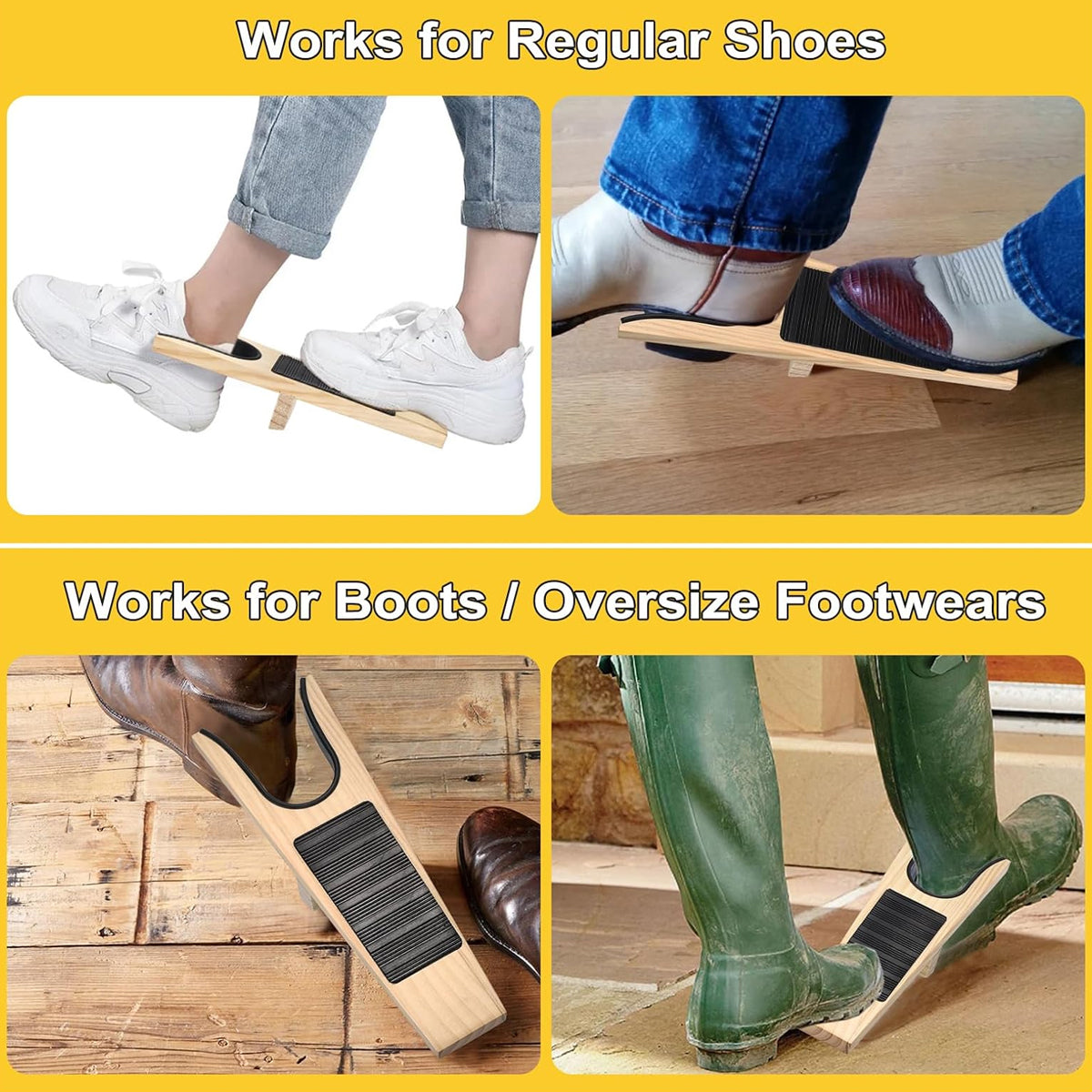 Wooden Boot Jack Remover With Heel Guard