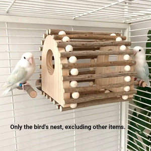 Wooden Bird House for Parrots and Lovebirds