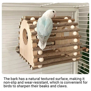 Wooden Bird House for Parrots and Lovebirds