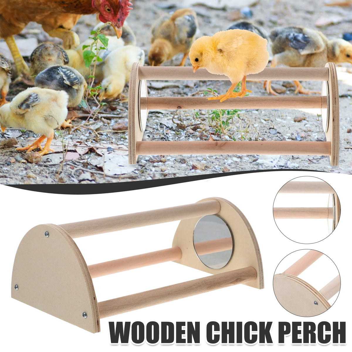 Parrot Stand Pet Chicken Wooden Mirror Small Stand Chick Stand