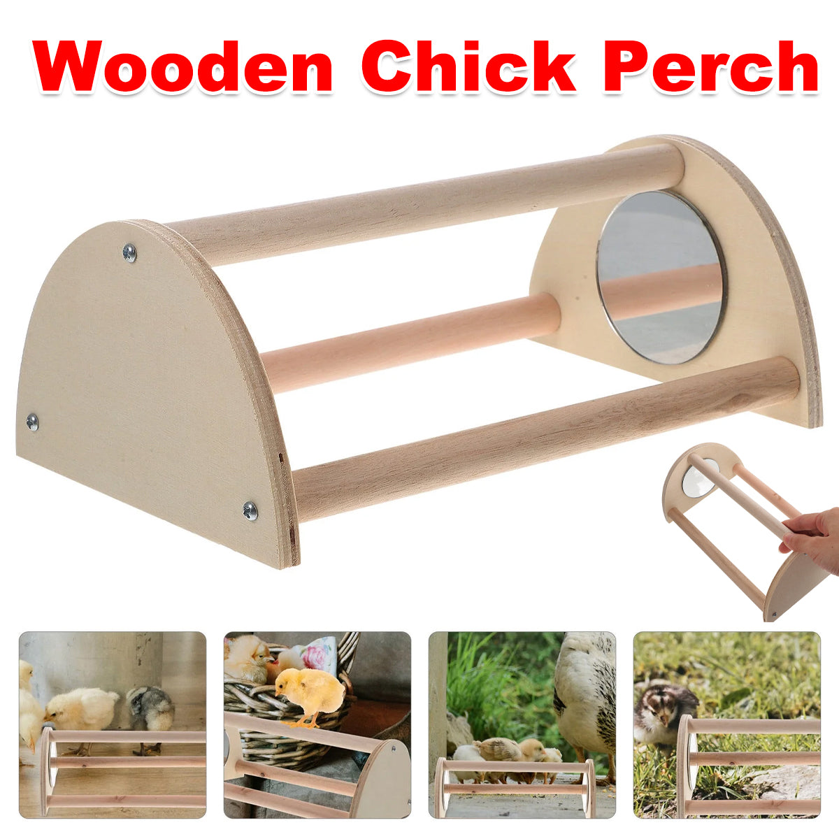 Parrot Stand Pet Chicken Wooden Mirror Small Stand Chick Stand