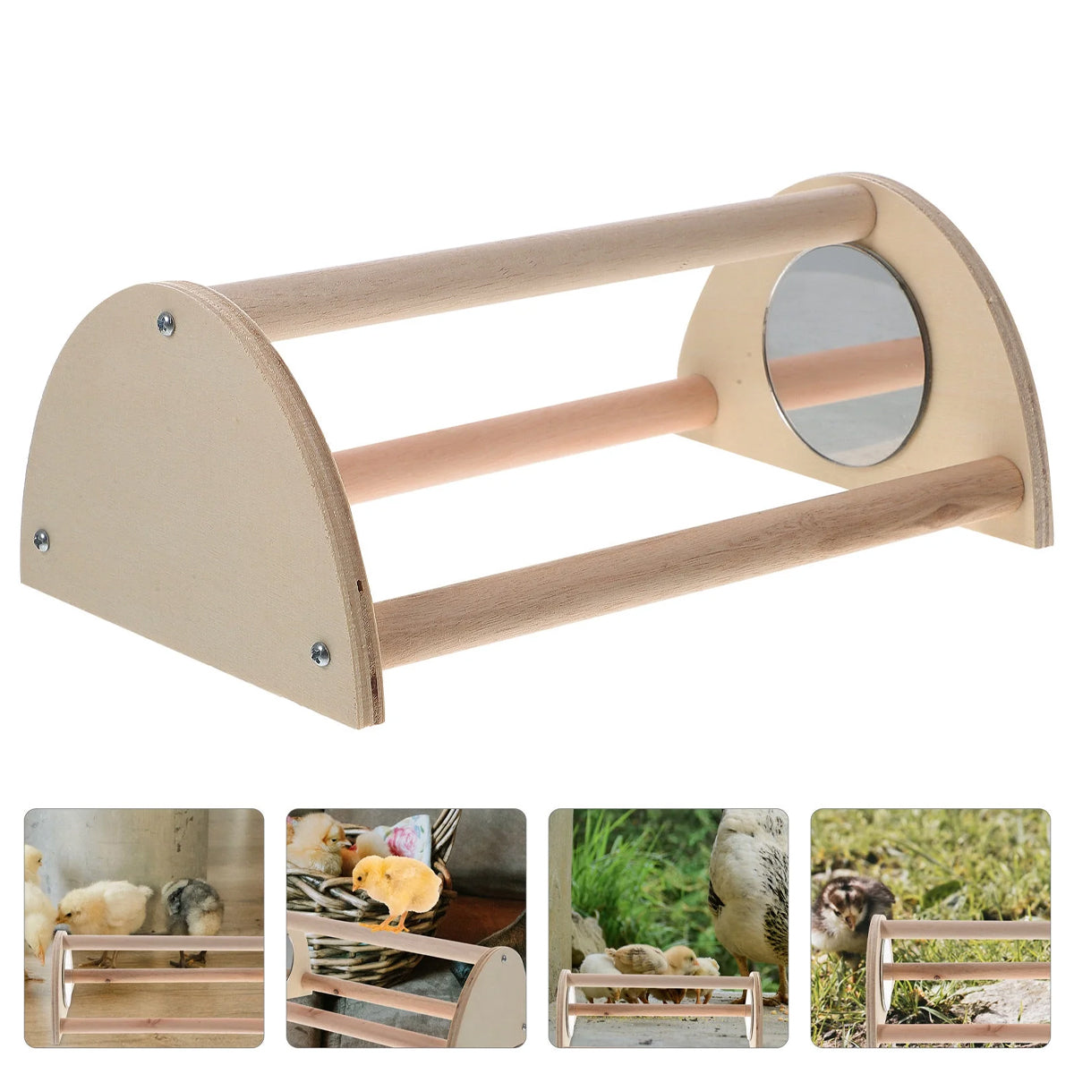 Parrot Stand Pet Chicken Wooden Mirror Small Stand Chick Stand