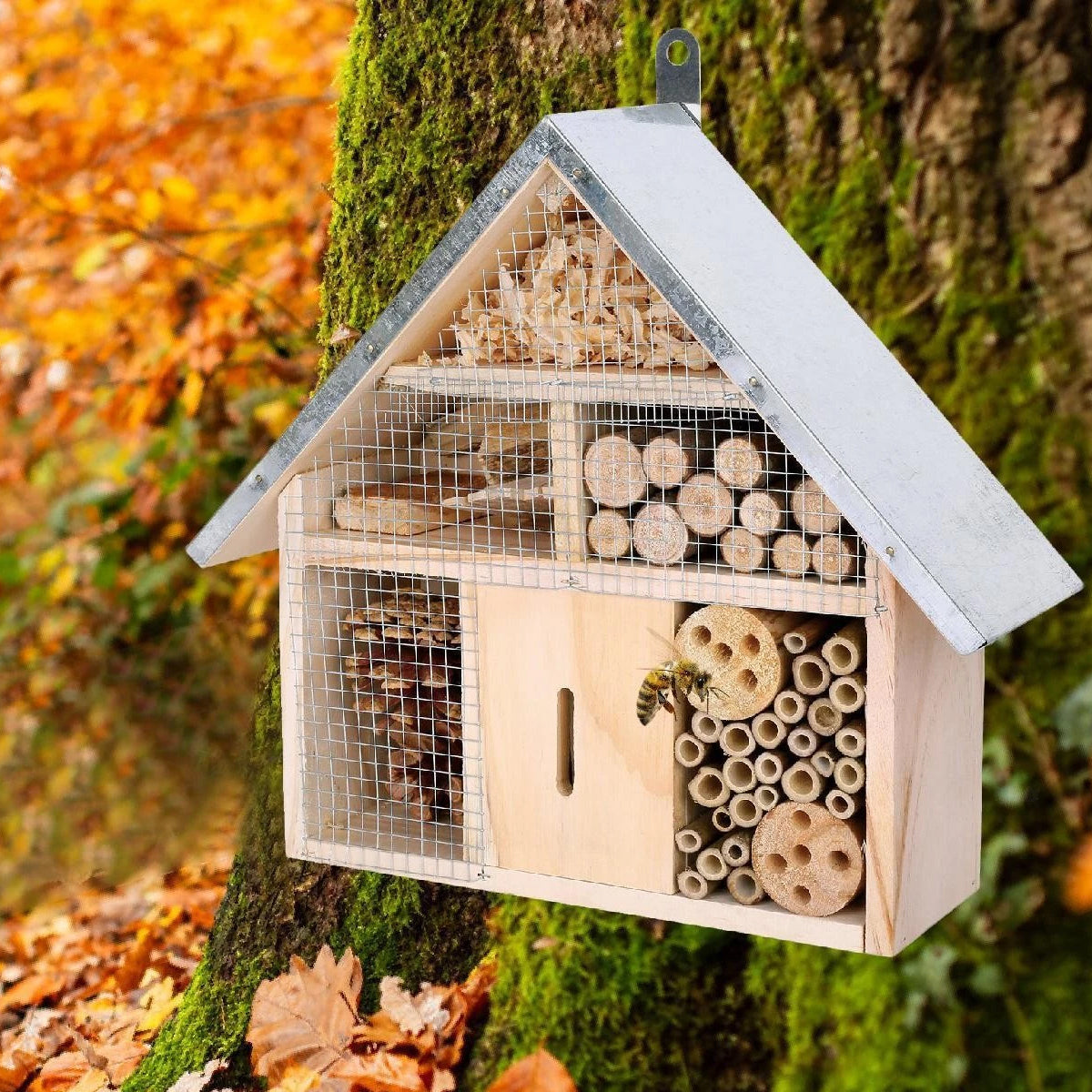 Wooden Insect House Garden Habitat Observation Eco Friendly Insect Attraction