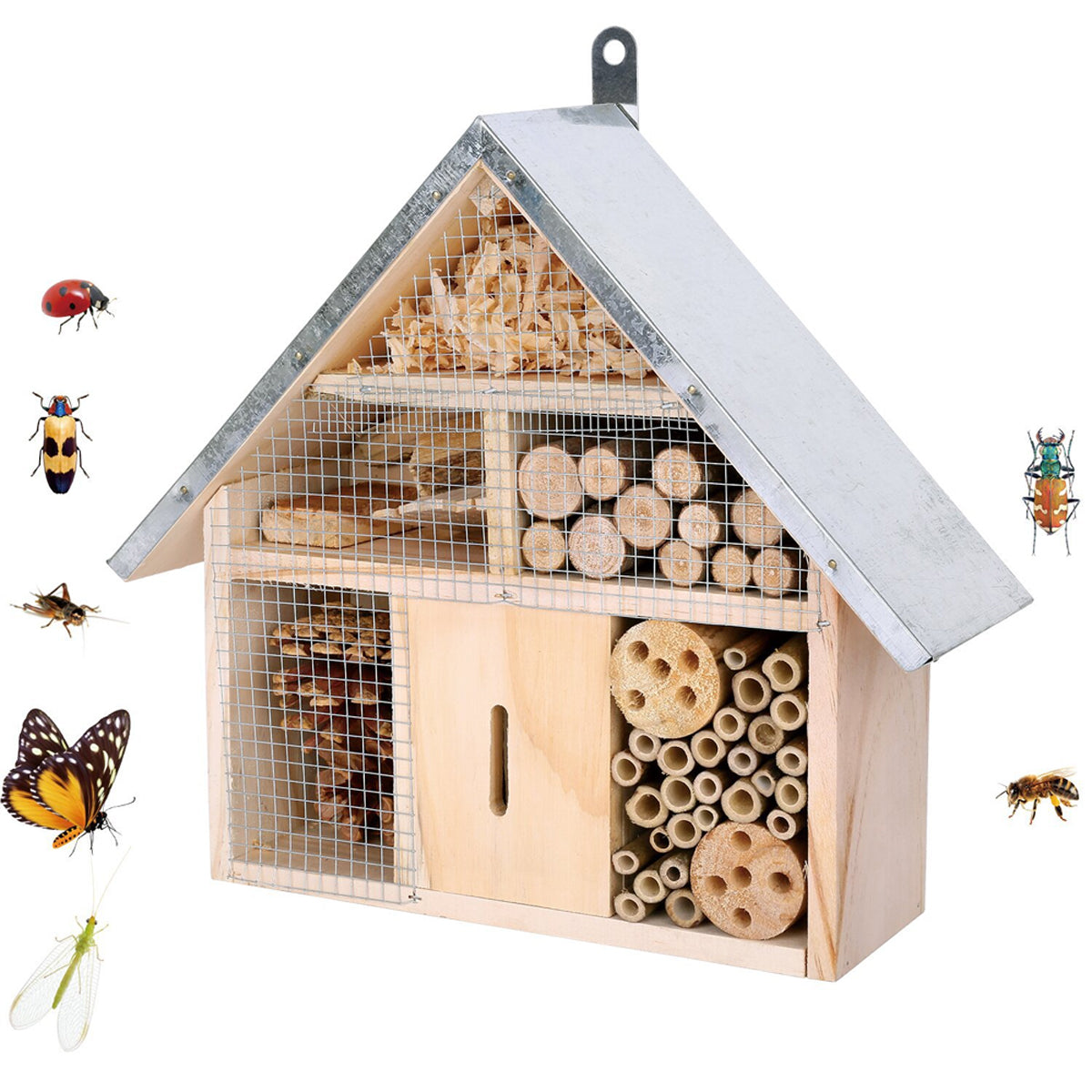 Wooden Insect House Garden Habitat Observation Eco Friendly Insect Attraction