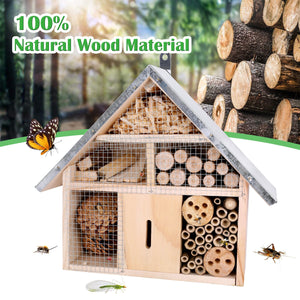 Wooden Insect House Garden Habitat Observation Eco Friendly Insect Attraction