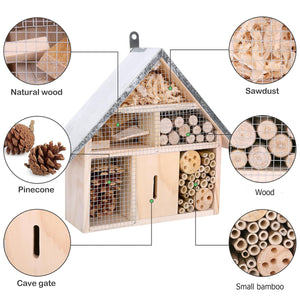 Wooden Insect House Garden Habitat Observation Eco Friendly Insect Attraction