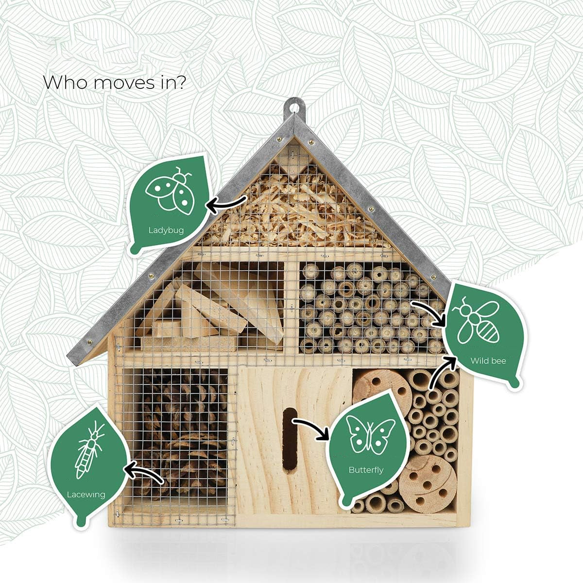 Wooden Insect House Garden Habitat Observation Eco Friendly Insect Attraction