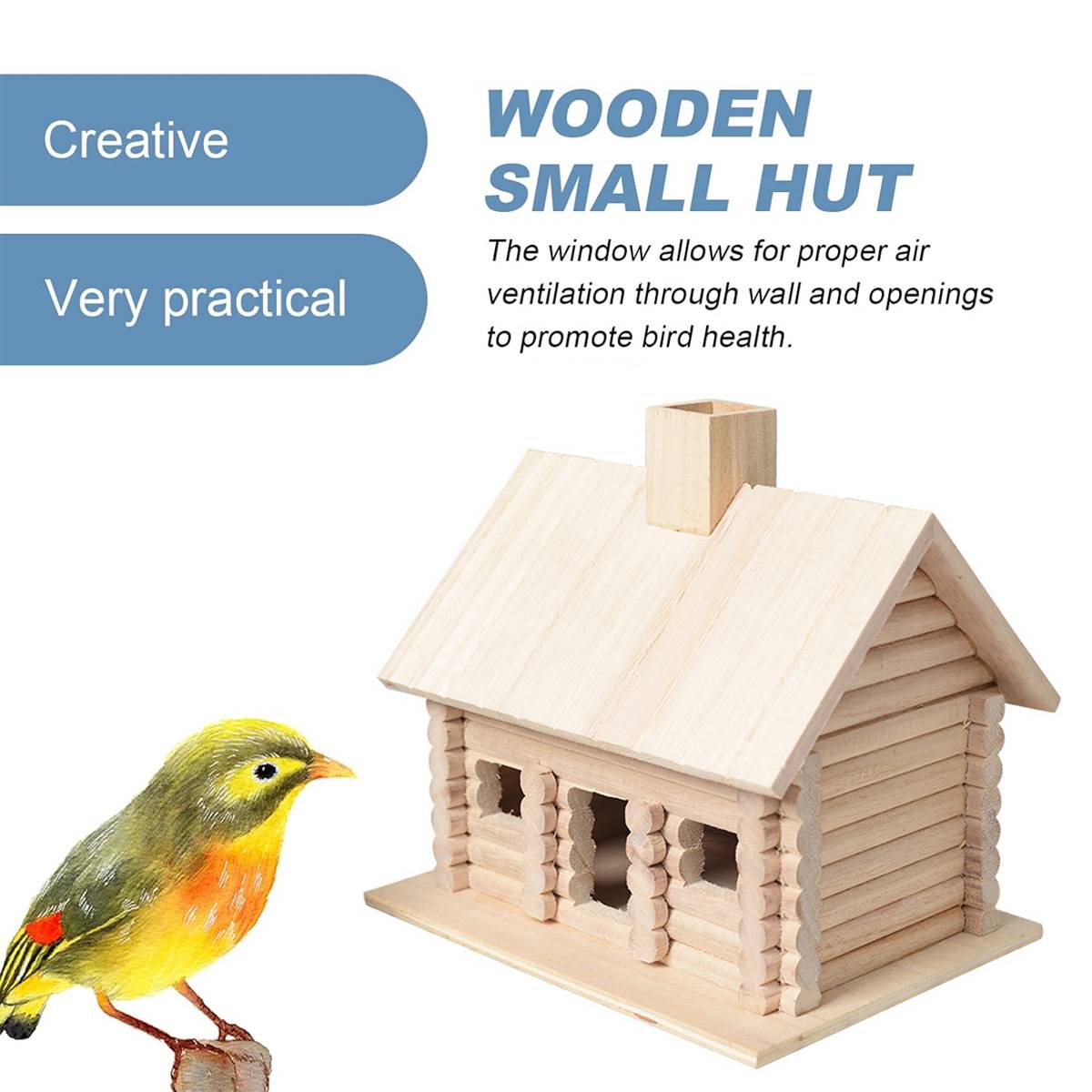 Wooden Bird Nest Outdoor Natural Bird House