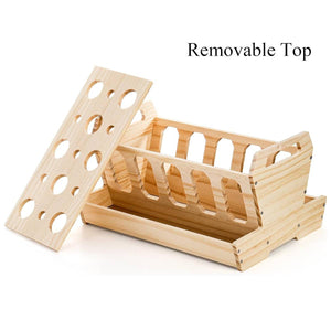 Wooden Rabbit Hutch Feeding Rack Solid Wood Carrot Holder