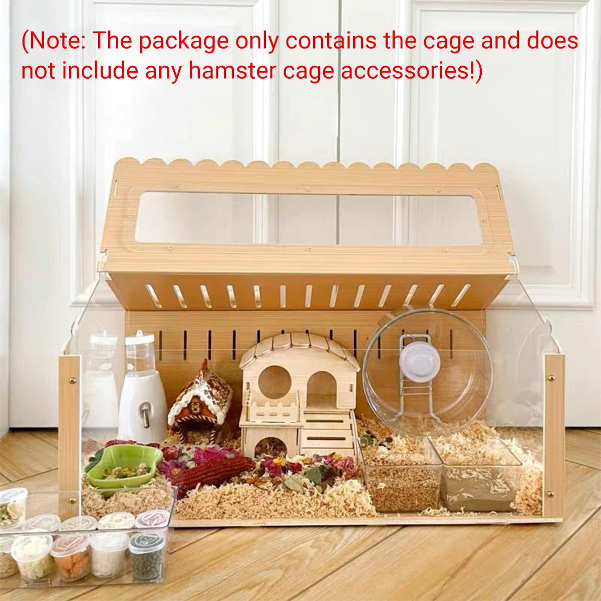 Wooden Transparent Pet Cage Breathable Easy Clean Design
